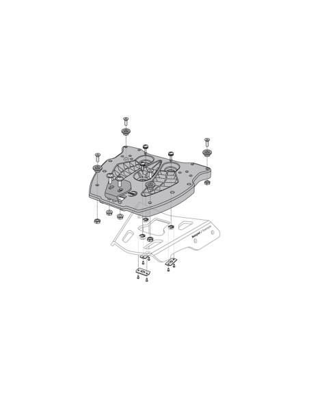 Platine d'adaptation SW-MOTECH pour porte-bagages ALU-RACK pour top case TRAX