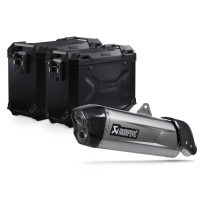 Kit valises SW-MOTECH TRAX ADV + silencieux Akrapovic APRILIA 660 Tuareg 2021 - Noir