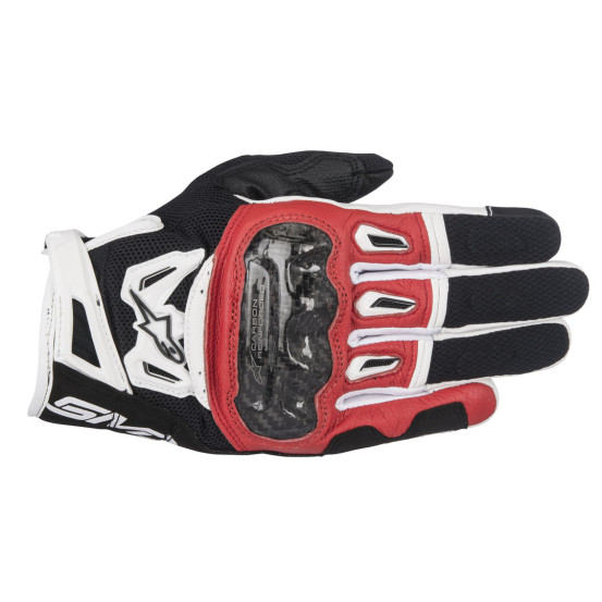 Gants moto racing SMX-2 Air Carbon v2 Alpinestars - Noir Rouge Blanc