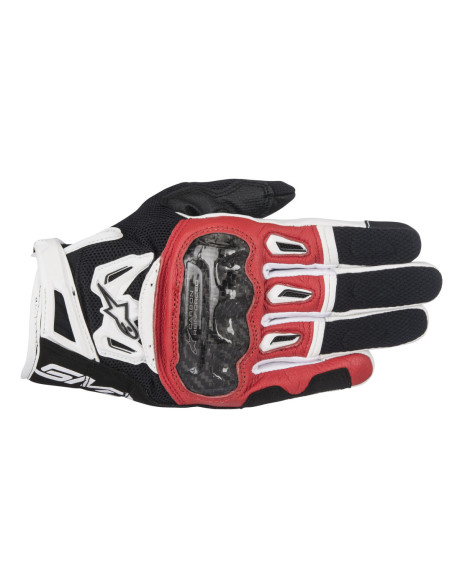 Gants moto racing SMX-2 Air Carbon v2 Alpinestars - Noir Rouge Blanc