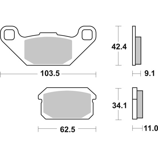 Plaquette de frein arrière BREMBO 07GR78SD métal fritté Quad