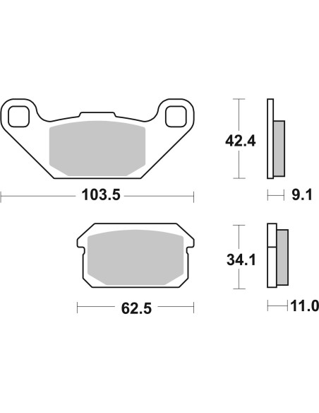 Plaquette de frein arrière BREMBO 07GR78SD métal fritté Quad