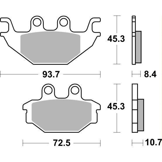 Plaquette de frein arrière BREMBO 07GR81SP métal fritté Route