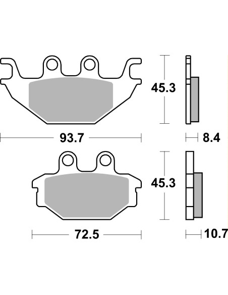 Plaquette de frein arrière BREMBO 07GR81SP métal fritté Route