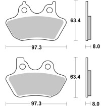 Plaquette de frein arrière BREMBO 07HD16SP métal fritté Route