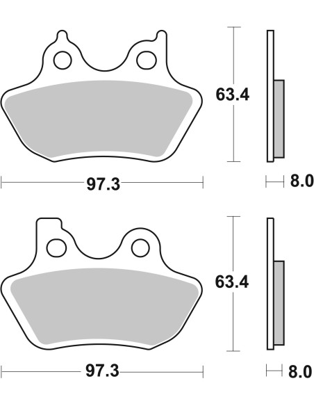 Plaquette de frein arrière BREMBO 07HD16SP métal fritté Route