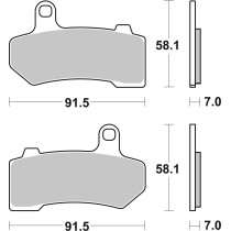 Plaquette de frein arrière BREMBO 07HD17SP métal fritté Route