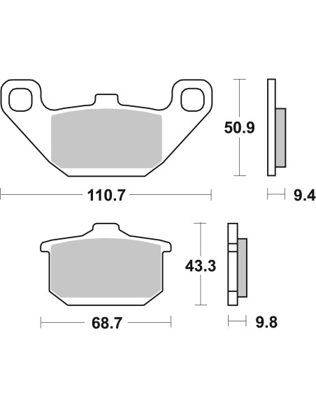Plaquette de frein arrière BREMBO 07KA08SP métal fritté Route