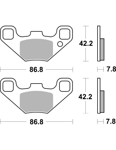 Plaquette de frein avant BREMBO 07PO12SD métal fritté Quad