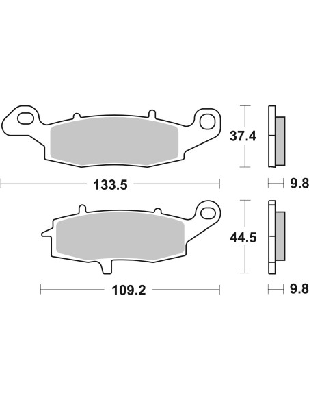 Plaquette de frein arrière BREMBO 07SU16SP métal fritté Route