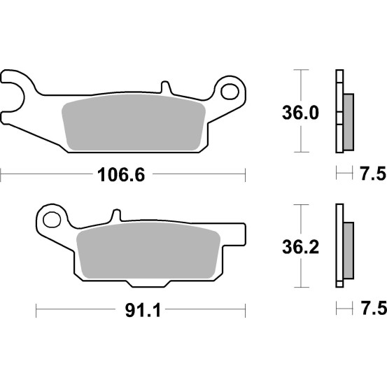 Plaquette de frein avant BREMBO 07YA48SX métal fritté Quad