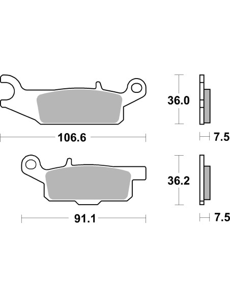 Plaquette de frein avant BREMBO 07YA48SX métal fritté Quad