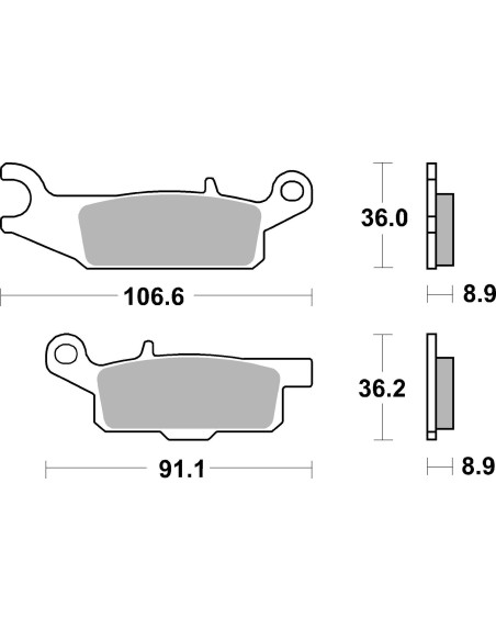 Plaquette de frein arrière BREMBO 07YA50SX métal fritté Quad