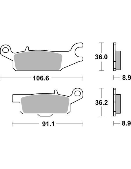 Plaquette de frein arrière BREMBO 07YA51SD métal fritté Quad