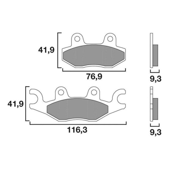 Plaquette de frein avant BREMBO 07095XS métal fritté Quad