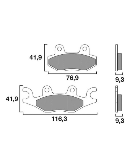Plaquette de frein avant BREMBO 07095XS métal fritté Quad