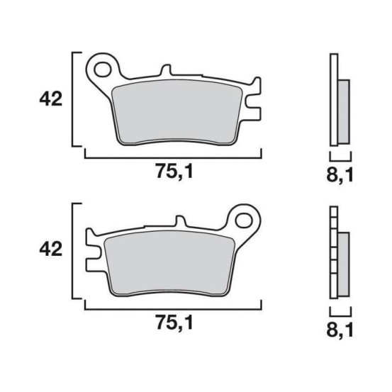 Plaquette de frein arrière BREMBO 07HO4607 organique Route