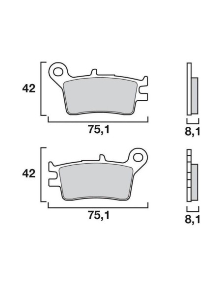 Plaquette de frein arrière BREMBO 07HO4607 organique Route