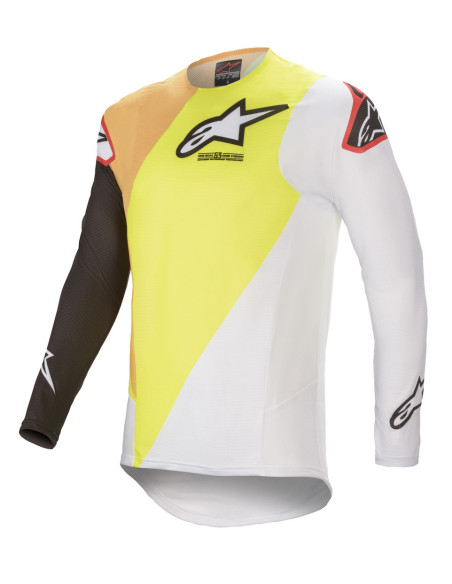 Maillot cross Alpinestars 2021 Supertech Blaze - Jaune Blanc