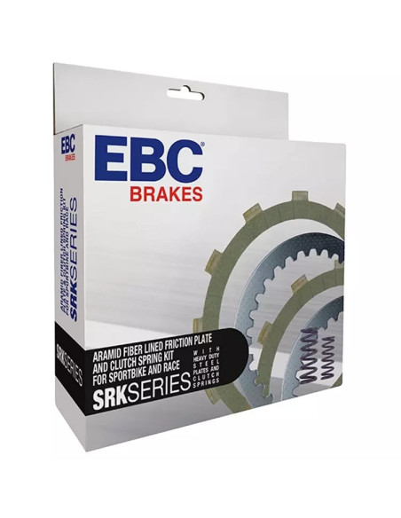 Kit disques d'embrayage garnis + disques lisses + ressorts EBC - SRK Aramid Fiber - KAWASAKI