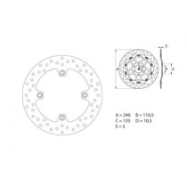 Disque de frein arrière fixe Brembo Oro HONDA 2