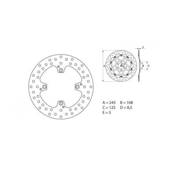 Disque de frein arrière fixe Brembo Oro DUCATI