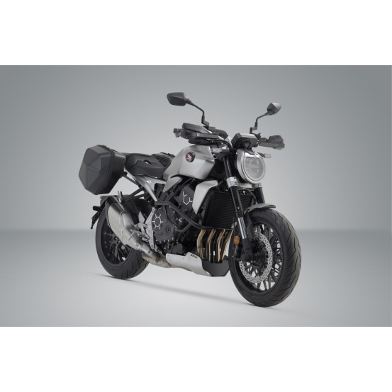 Sacoches latérales SW-MOTECH SLC Legend Gear LC1 droite 9,8 Litres - LC2 gauche 13,5 Litres Black Edition avec supports HONDA..
