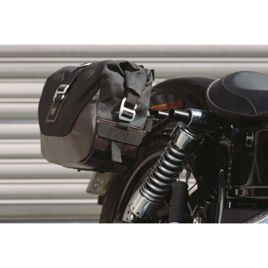 Sacoches latérales SW-MOTECH SLC LC1 droite 9,8 Litres - LC2 gauche 13,5 Litres Black Edition avec supports HARLEY DAVIDSON S..