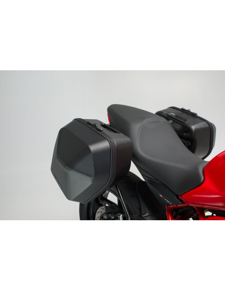 Sacoches latérales SW-MOTECH SLC Legend Gear LC1 droite 9,8 Litres - LC2 gauche 13,5 Litres Black Edition avec supports DUCAT..