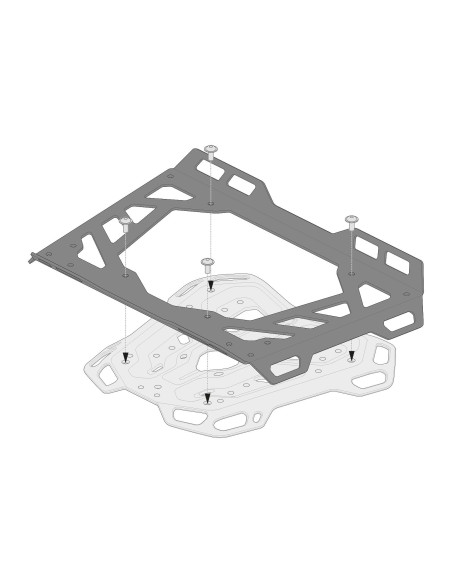 Kit d’adaptation platine porte-bagages SW-MOTECH Adventure-Rack pour valise Givi/Kappa Monolock