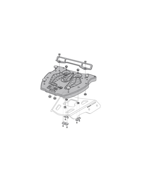 Platine d'adaptation SW-MOTECH pour porte-bagages ALU-RACK pour top case Givi/Kappa Monolock