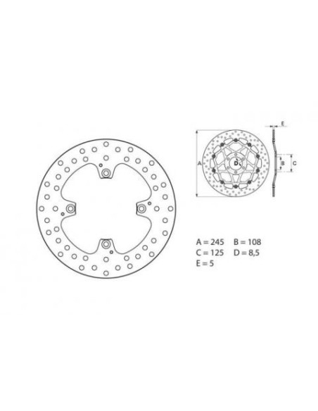 Disque de frein arrière fixe Brembo Oro DUCATI