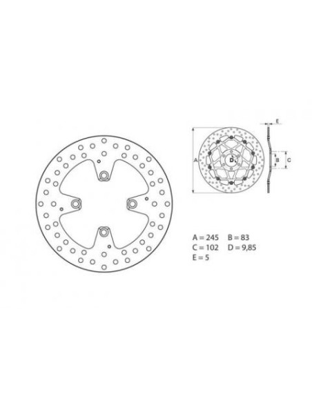 Disque de frein arrière fixe Brembo Oro DUCATI