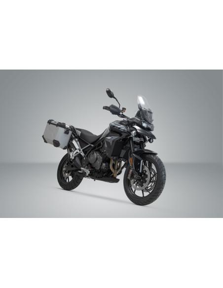 Kit valises SW-MOTECH TRAX ADV + Silencieux Akrapovic TRIUMPH 900 Tiger 2019 - Gris