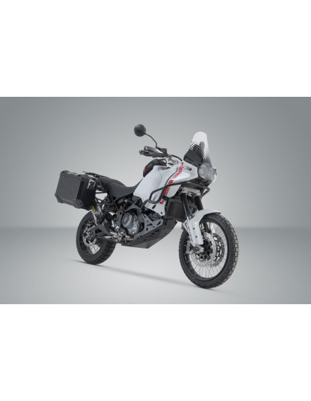 Valises latérales SW-MOTECH TRAX ADV 45 Litres gauche - 37 Litres droite avec support x2 DUCATI Desert X 2022 - Gris