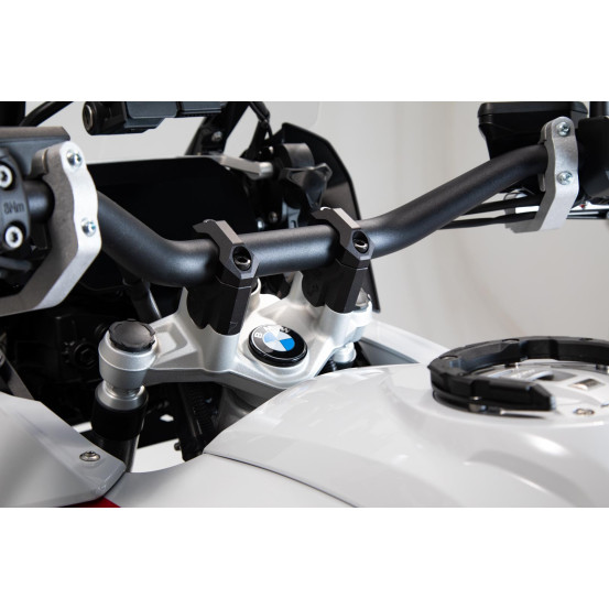 Réhausse de guidon Ø 28 mm SW-MOTECH 20 mm avec déport 30 mm BMW R 1200 GS 2008-2012 Gris