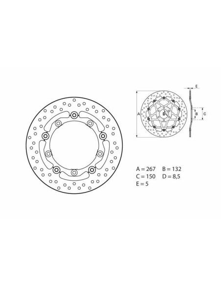 Disque de frein avant flottant Brembo Oro YAMAHA