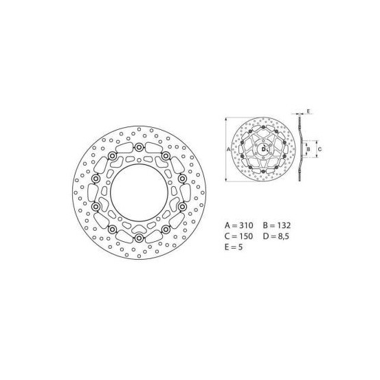 Disque de frein avant flottant Brembo Oro YAMAHA