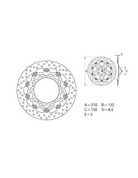 Disque de frein avant flottant Brembo Oro YAMAHA
