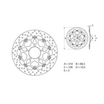 Disque de frein avant flottant Brembo Oro KAWASAKI 2