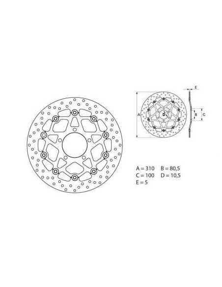 Disque de frein avant flottant Brembo Oro KAWASAKI