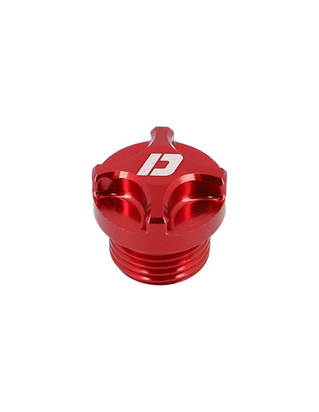 Bouchon d'huile aluminium CNC DOPPLER Derbi Senda / Aprilia RS 06 / RX / RS4 / SMT Rouge