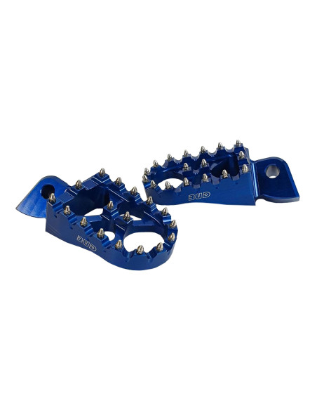 Cale Pieds BUD RACING ALU et INOX KTM / HUSQVARNA / GAS GAS - Bleu