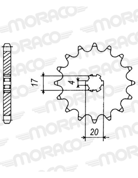 Pignon sortie boîte Supersprox pas 420 PC101