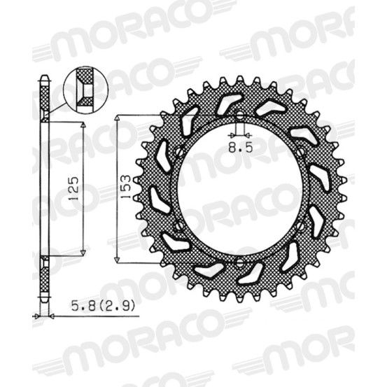 Couronne Stealth Supersprox Bi-métal Pas 520 Rouge CA212SR