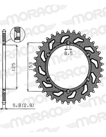Couronne Stealth Supersprox Bi-métal Pas 520 Rouge CA212SR