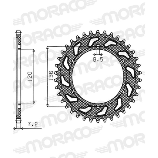 Couronne acier Supersprox Pas 428 RFE-1847