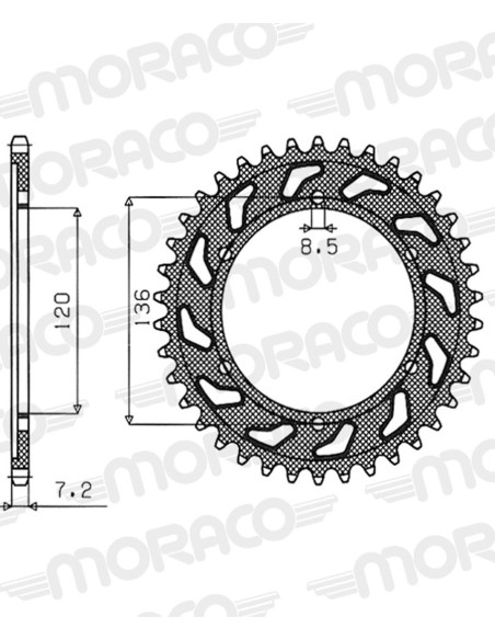 Couronne acier Supersprox Pas 428 RFE-1847