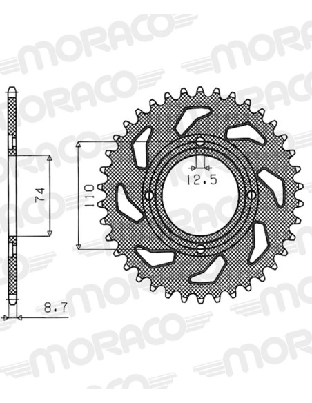 Couronne acier Supersprox Pas 530 CC401