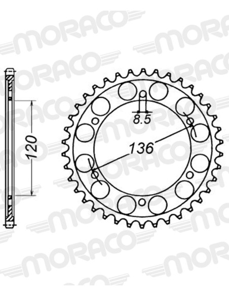 Couronne acier Supersprox Pas 530 CC504
